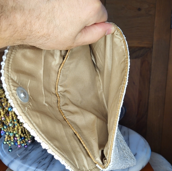 Vintage Heavy glass Bead Evening Bag - Picture 15 of 16